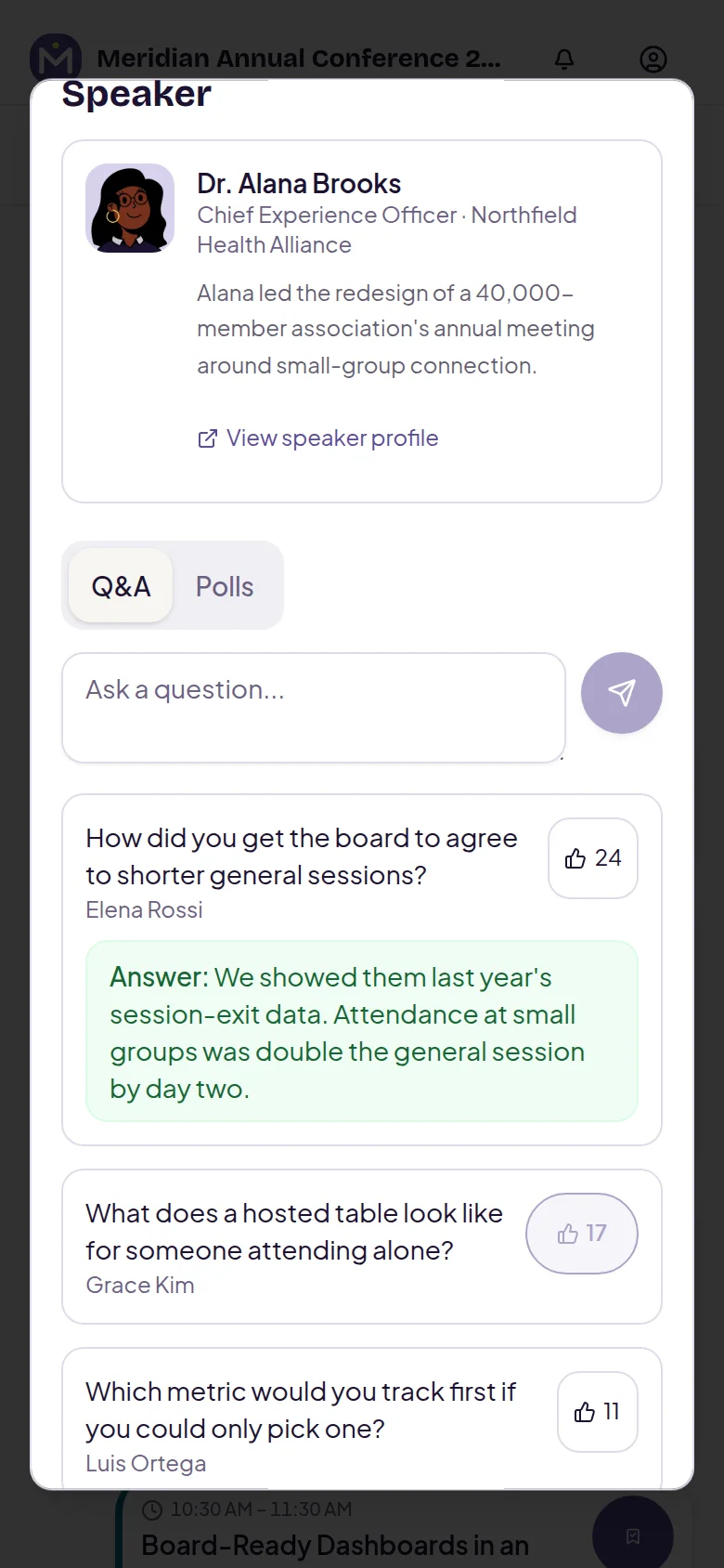 naimtag attendee app — Challenges & engagement: Live Q&A