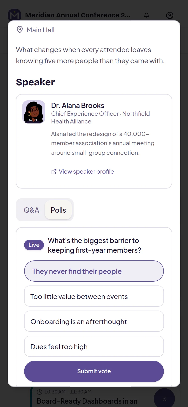 naimtag attendee app — Challenges & engagement: Vote