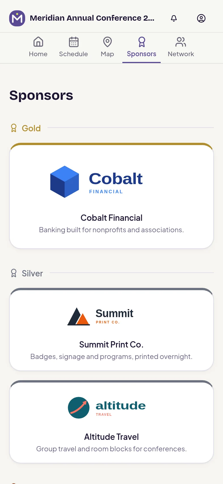 naimtag attendee app — Sponsors